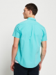 Solid Shirt For Men's Half Sleeve (Turquoise)